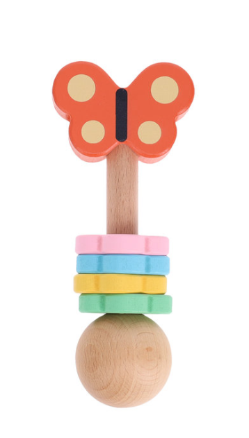 Petit Collage | Butterfly Wooden Shaker - Plumme Box