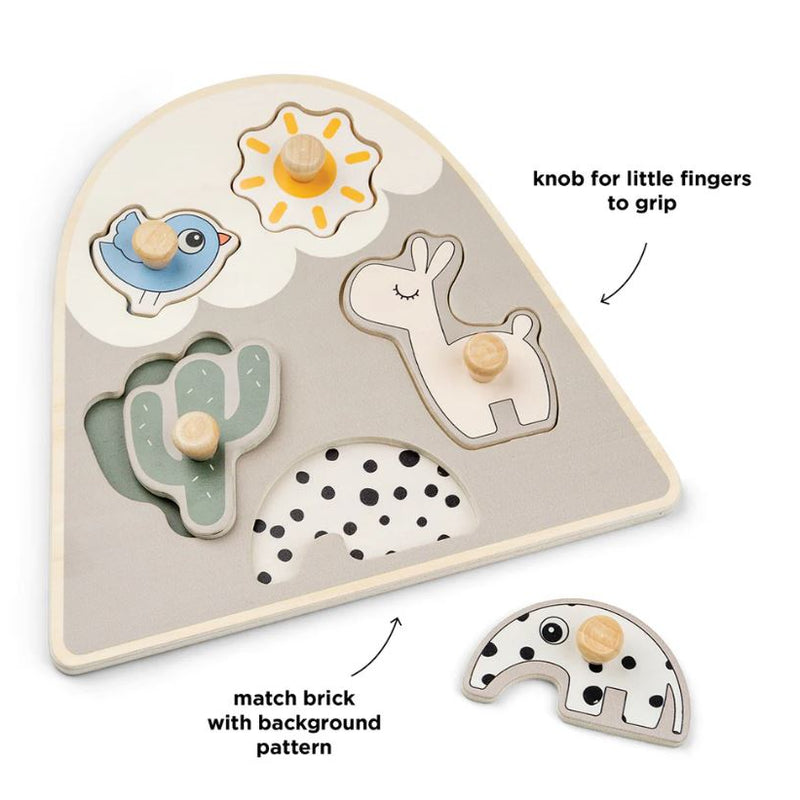 Done by Deer | Peg Puzzle Lalee Sand - Plumme Box