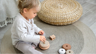 LÄSSIG | Stacking Ring Tower Wood - Plumme Box