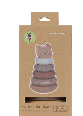 LÄSSIG | Stacking Ring Tower Wood - Plumme Box