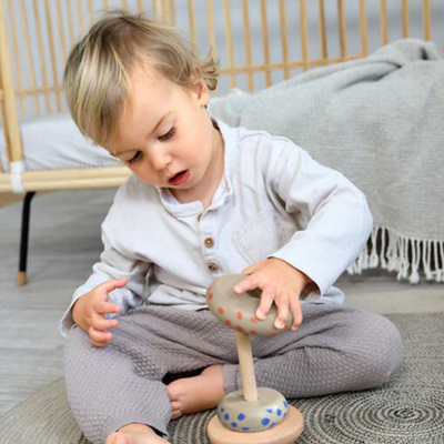 LÄSSIG | Stacking Ring Tower Wood - Plumme Box