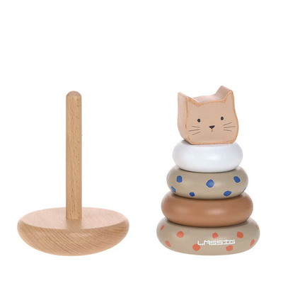 LÄSSIG | Stacking Ring Tower Wood - Plumme Box