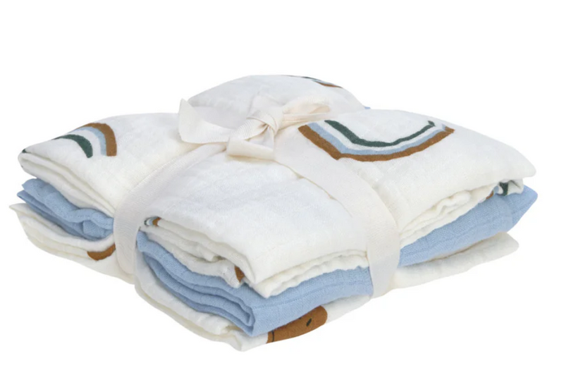 LÄSSIG  | Swaddle & Burp Blanket - Set of 3 - Plumme Box