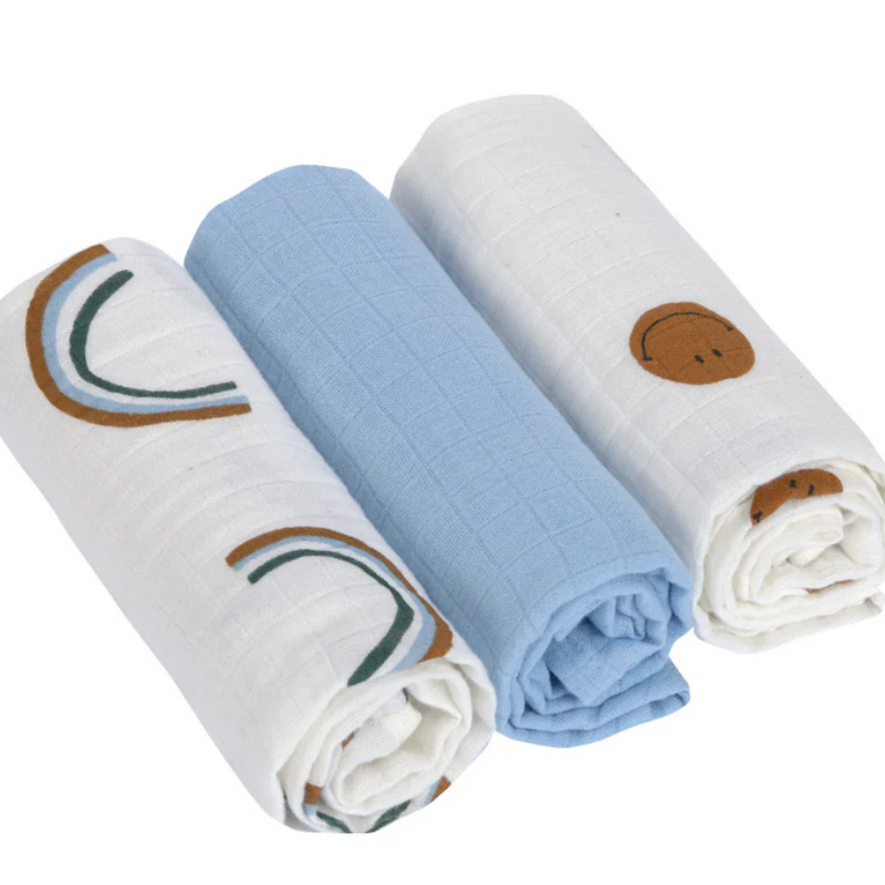 LÄSSIG  | Swaddle & Burp Blanket - Set of 3 - Plumme Box