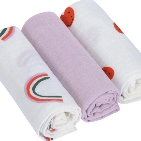 LÄSSIG  | Swaddle & Burp Blanket - Set of 3 - Plumme Box