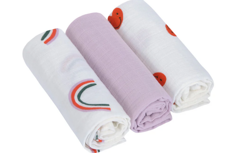 LÄSSIG  | Swaddle & Burp Blanket - Set of 3 - Plumme Box