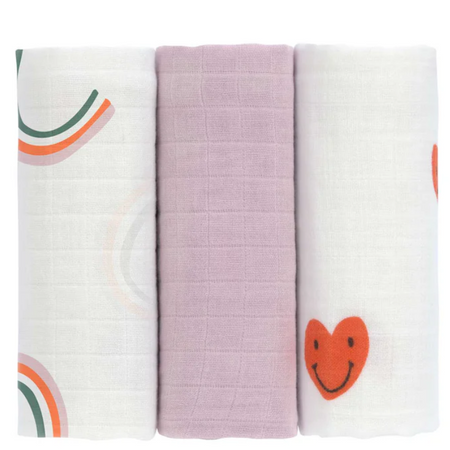 LÄSSIG  | Swaddle & Burp Blanket - Set of 3 - Plumme Box
