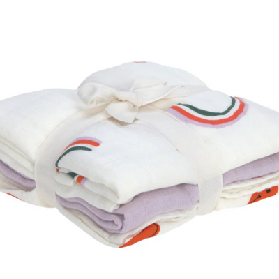 LÄSSIG  | Swaddle & Burp Blanket - Set of 3 - Plumme Box