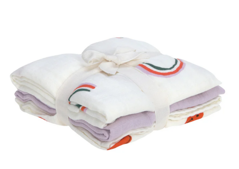LÄSSIG  | Swaddle & Burp Blanket - Set of 3 - Plumme Box