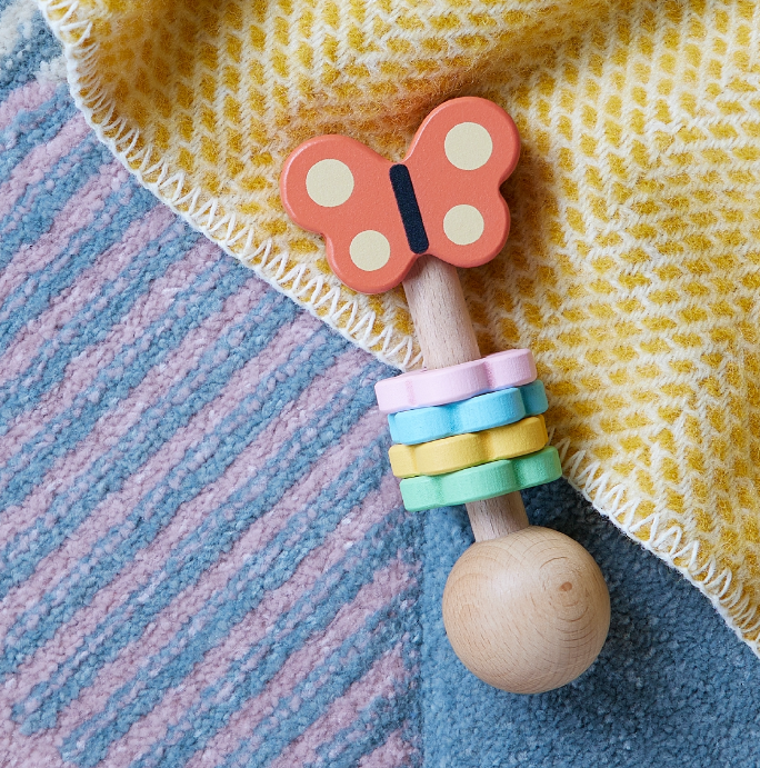 Petit Collage | Butterfly Wooden Shaker - Plumme Box