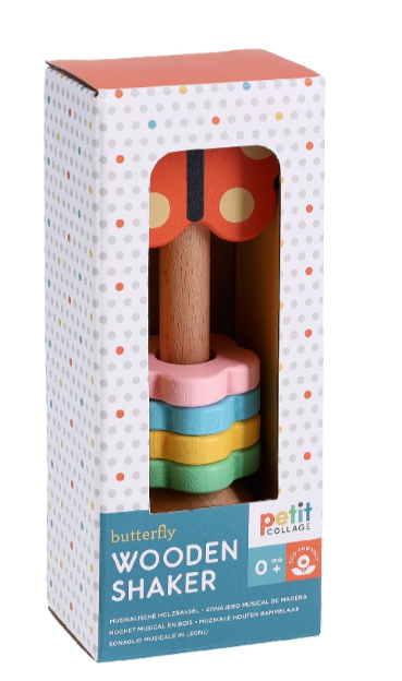 Petit Collage | Butterfly Wooden Shaker - Plumme Box